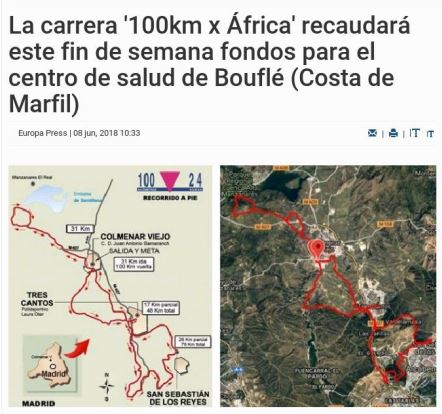 Recorrido carrera 100km X África